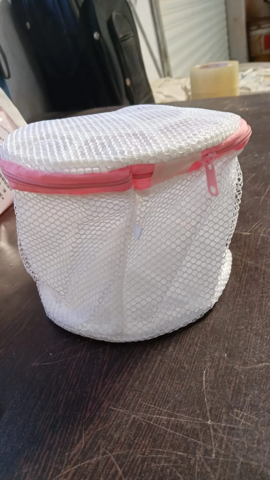 8359 Small Round cloth washing Laundray bag | washing net bag Pouch | Mesh Laundry Bag with rust free zipper for Washing, socks and underwear (1 Pc)