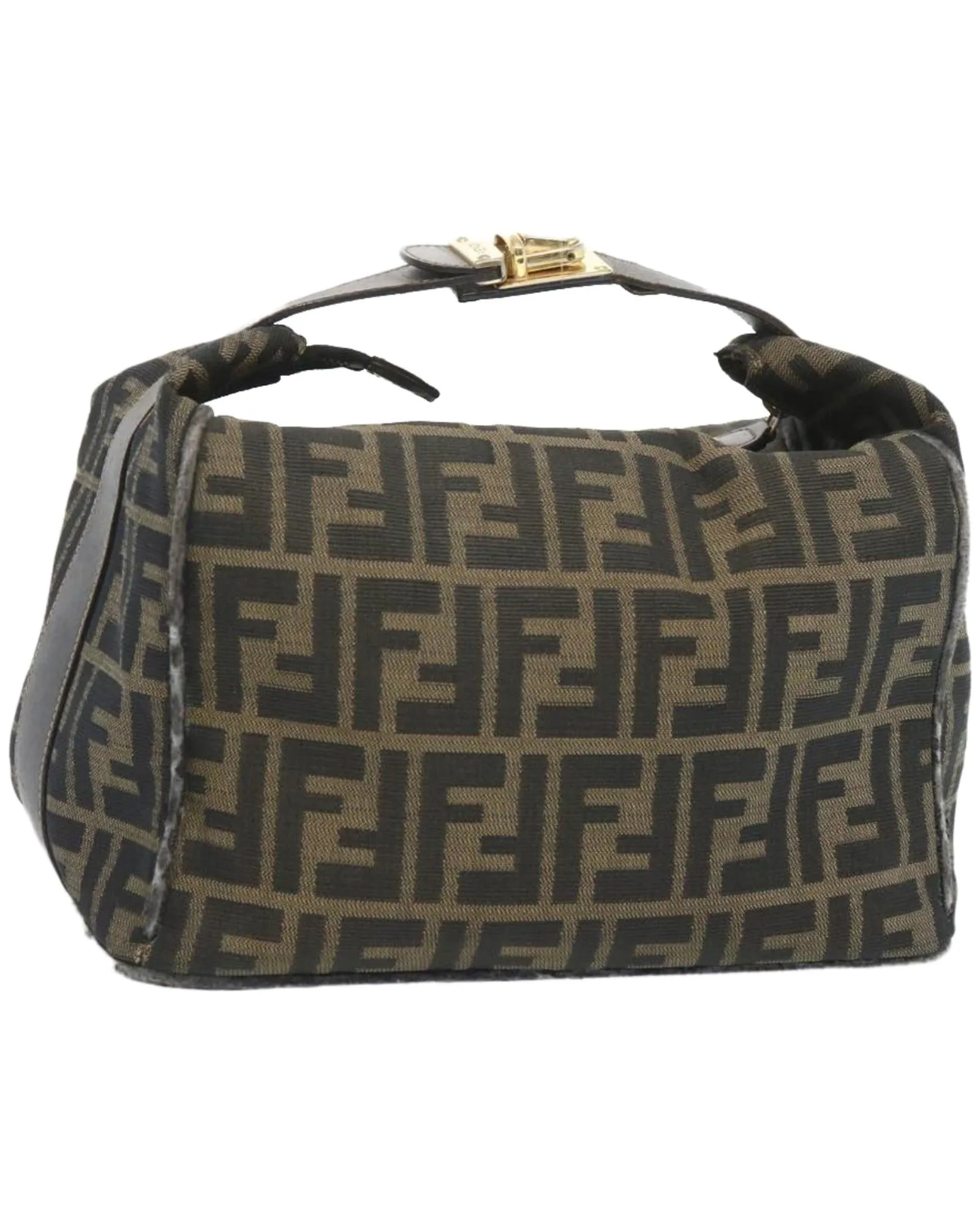 Authentic FENDI Zucca Canvas Vanity Hand Bag