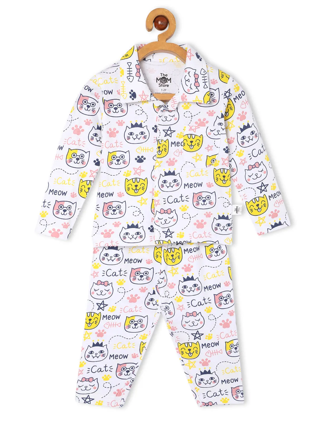 Baby and Kids Pajama Nightsuit Set - Meow Meow