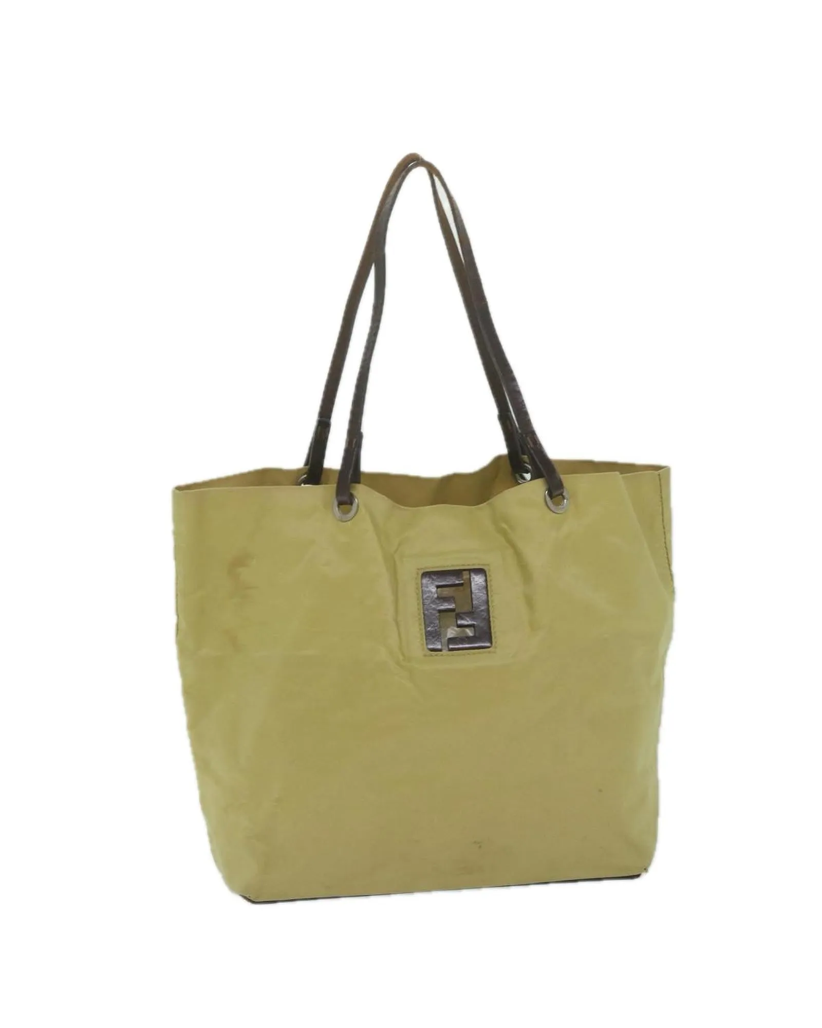 Beige Nylon Tote Bag by Fendi