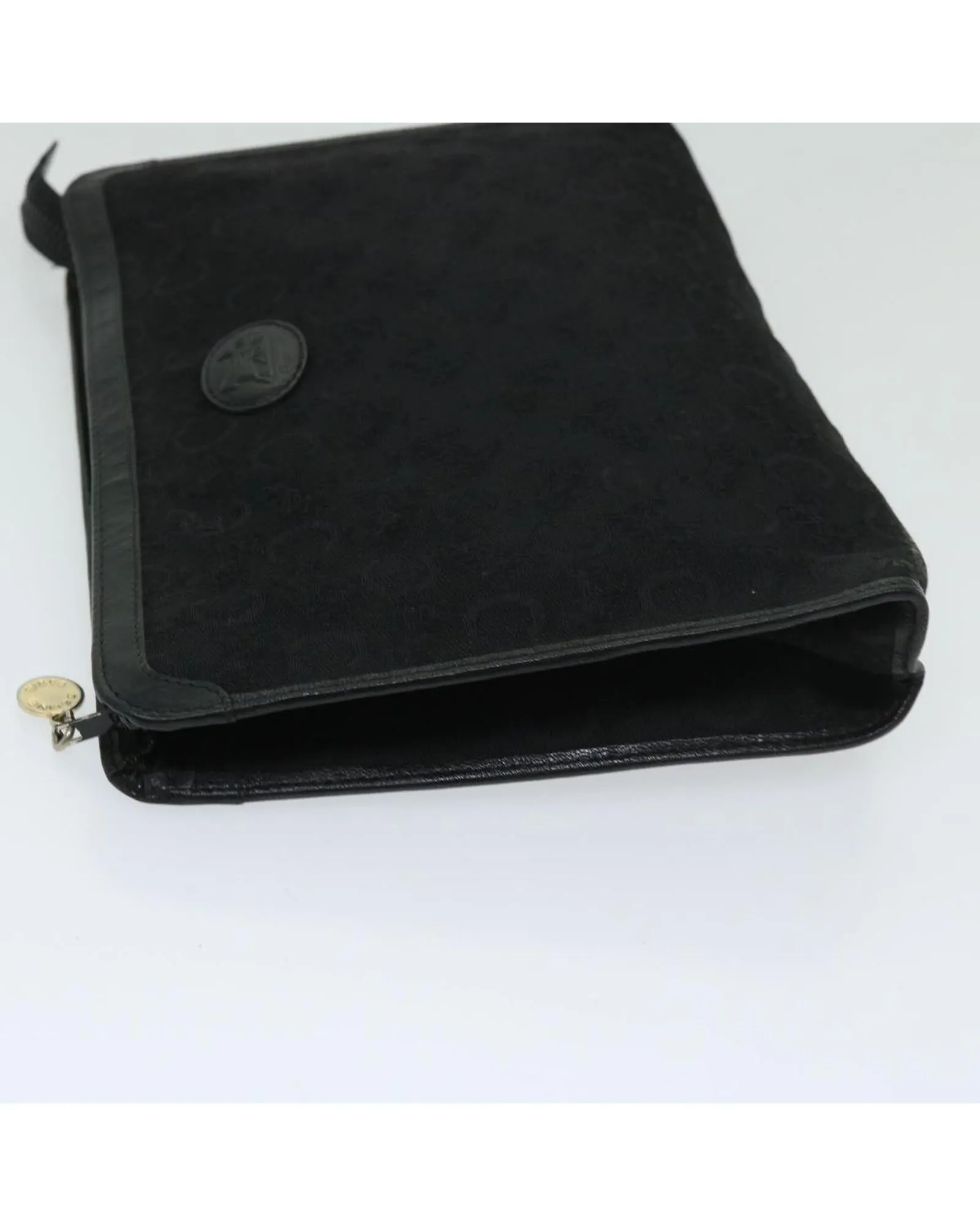 Black Macadam Canvas Clutch Bag with Accessory - Italy