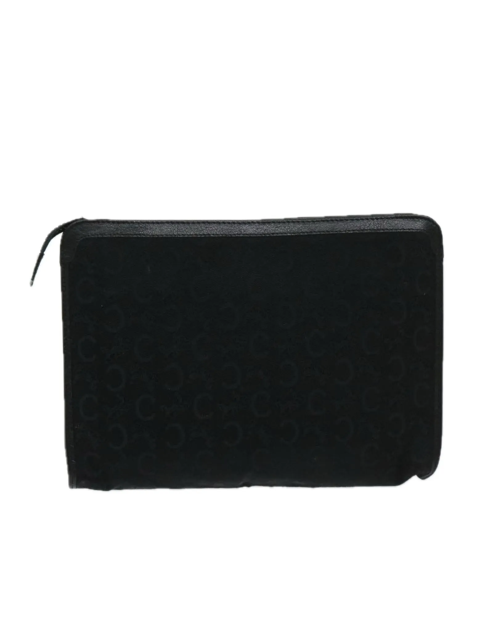 Black Macadam Canvas Clutch Bag with Accessory - Italy