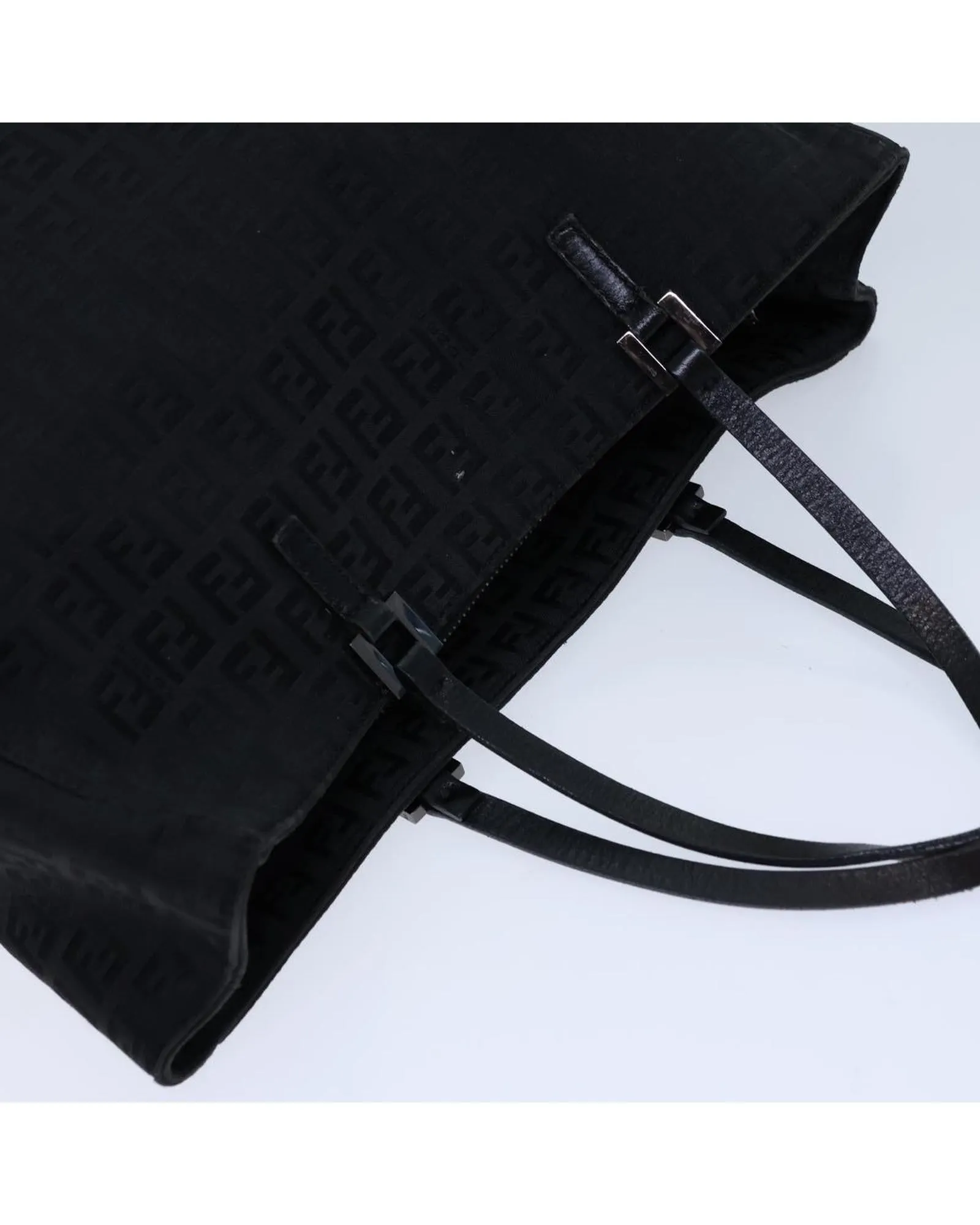 Black Zucchino Canvas Hand Bag by Fendi