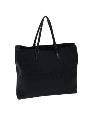 Black Zucchino Canvas Hand Bag by Fendi