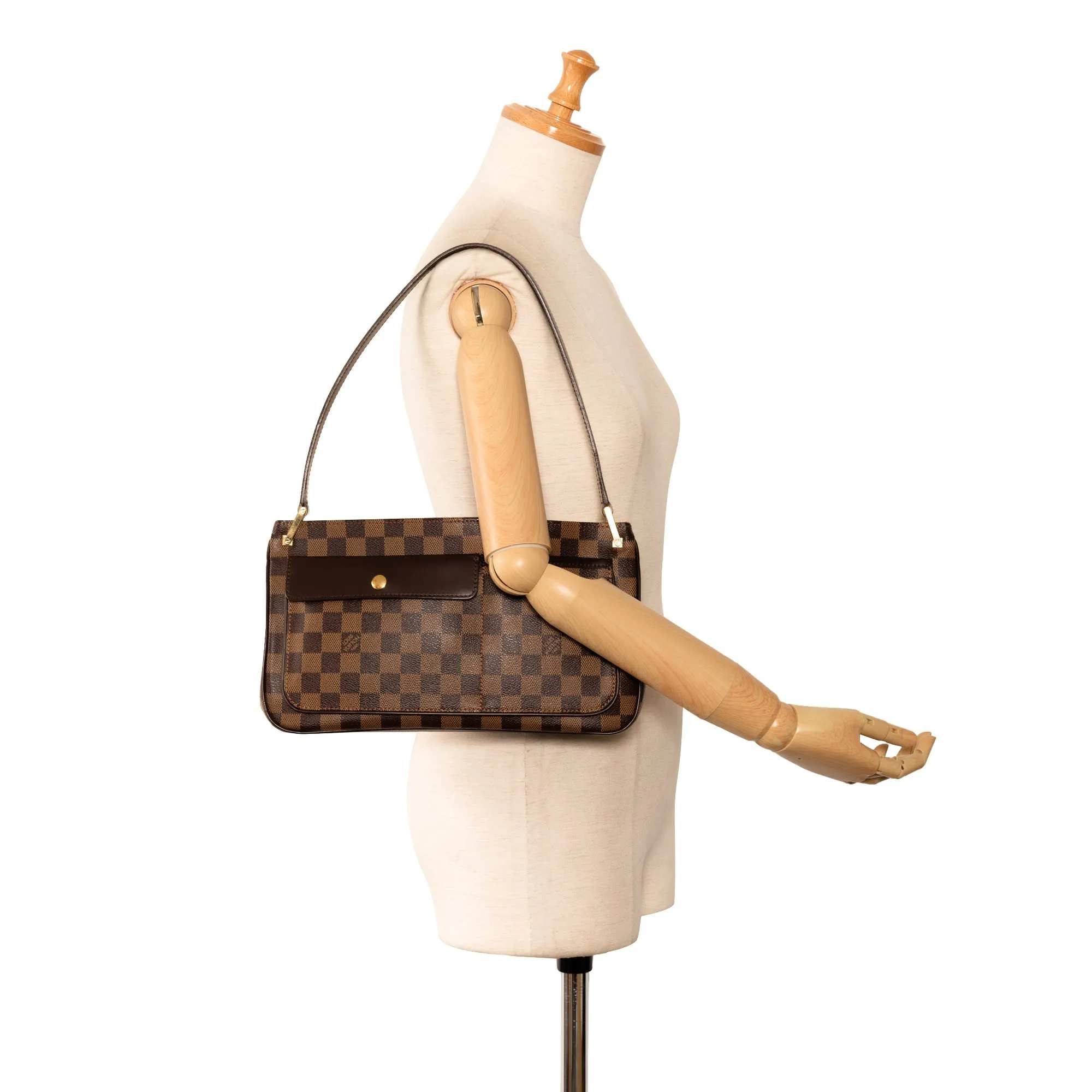 Brown Louis Vuitton Damier Ebene Aubagne Shoulder Bag