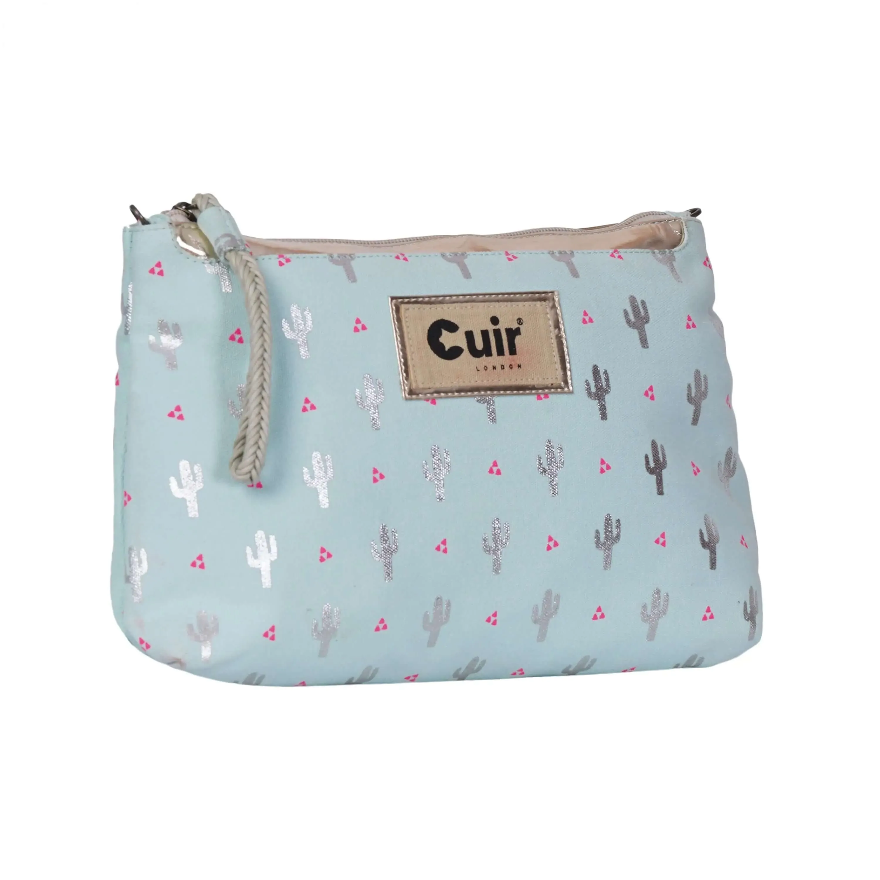 Cactus Printed Clutch Bag: 12.5 L x 2 W x 8 H Inches