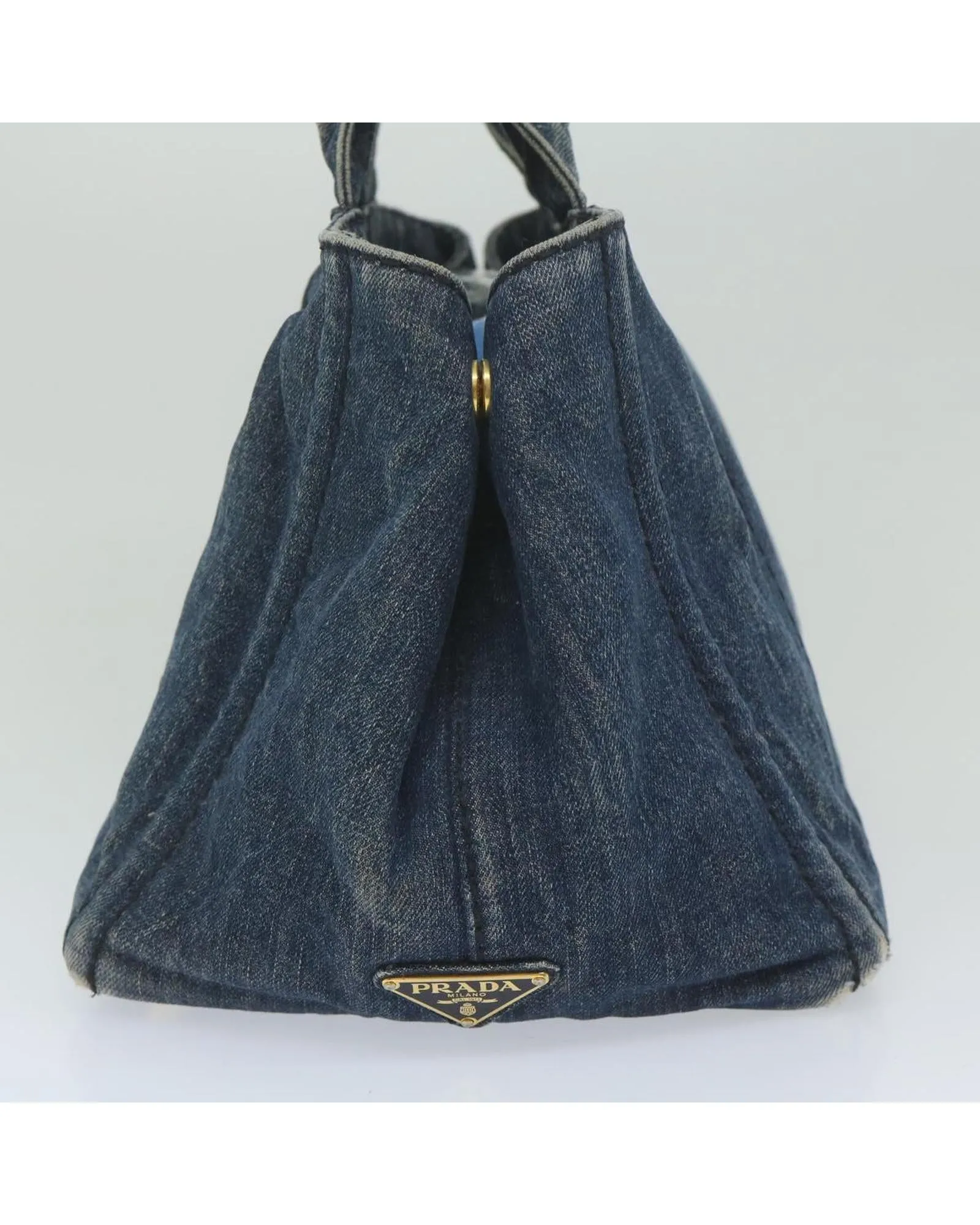 Canvas Blue Hand Bag with Top Handle by Prada