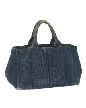 Canvas Blue Hand Bag with Top Handle by Prada