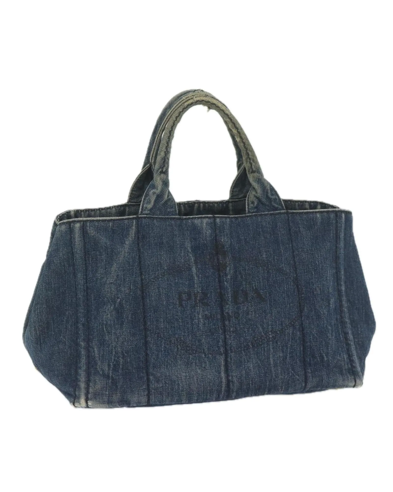 Canvas Blue Hand Bag with Top Handle by Prada