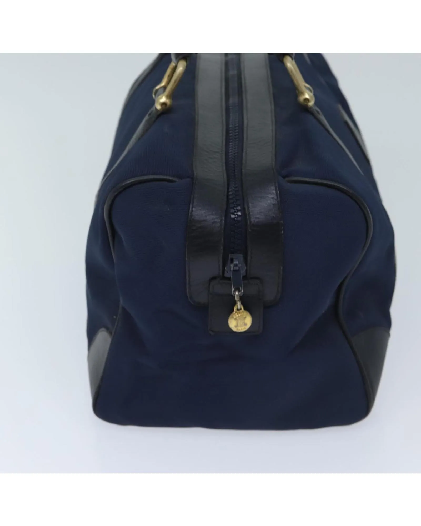 Canvas Navy Boston Bag by Celine