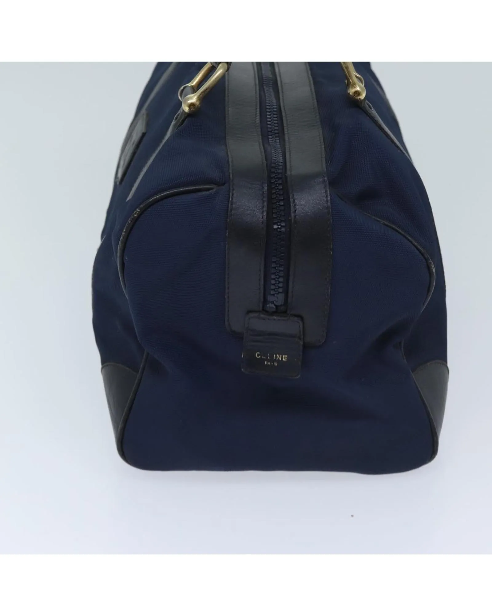 Canvas Navy Boston Bag by Celine