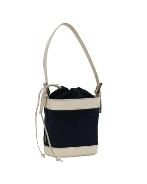 Canvas Navy White Hand Bag by Fendi