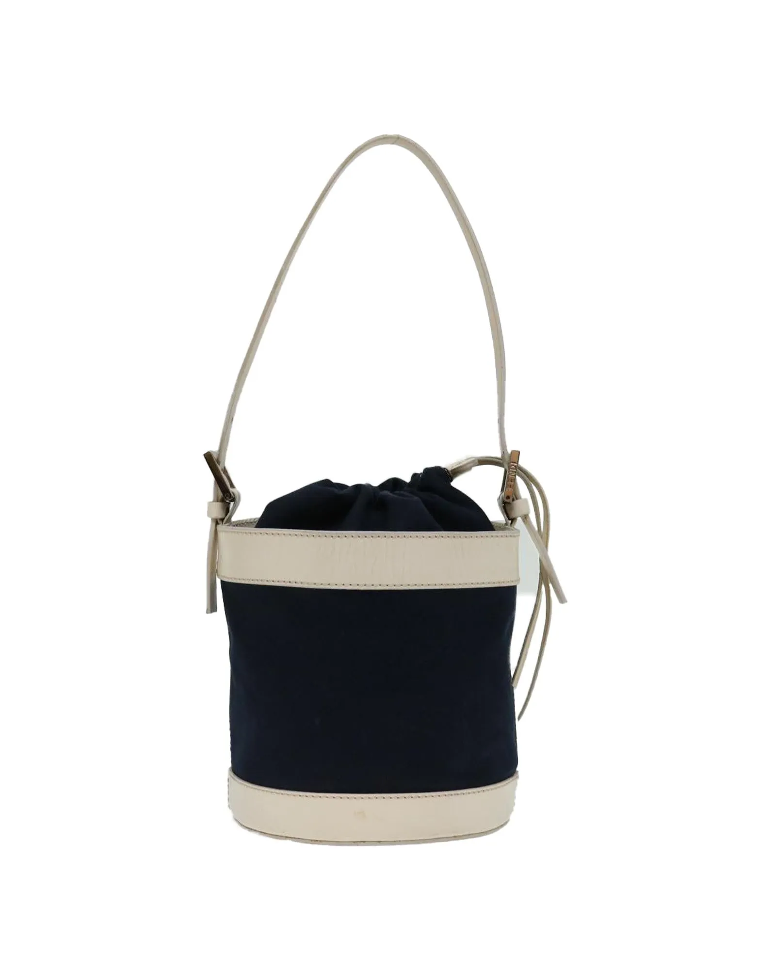 Canvas Navy White Hand Bag by Fendi