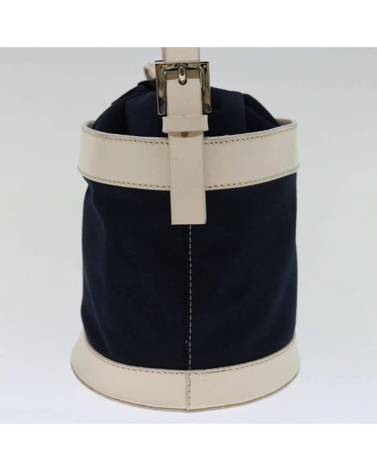 Canvas Navy White Hand Bag by Fendi