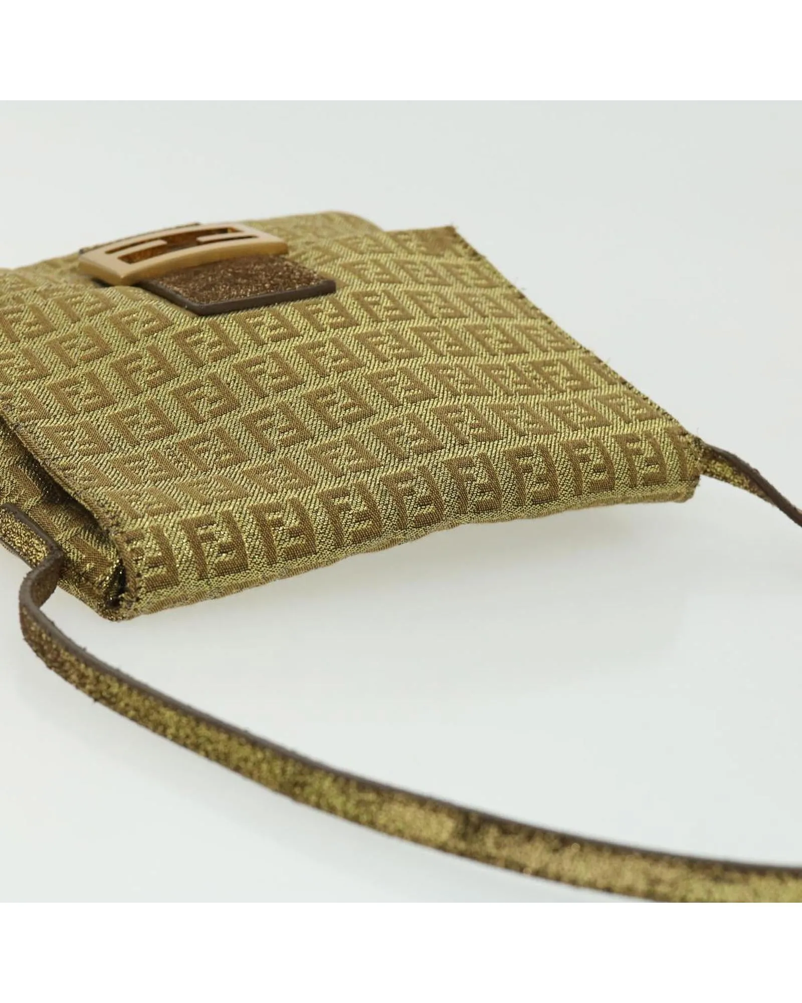 Canvas Shoulder Bag with Gold accents by Fendi