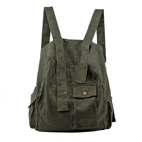 Casual Canvas Simple Style Women Backpack Shoulder Bag