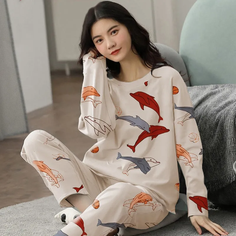 Christmas Pajamas Matching Family Pyjamas  Pajamas Suit Autumn Long Sleeve Cartoon Snoopy Pajamas for Women