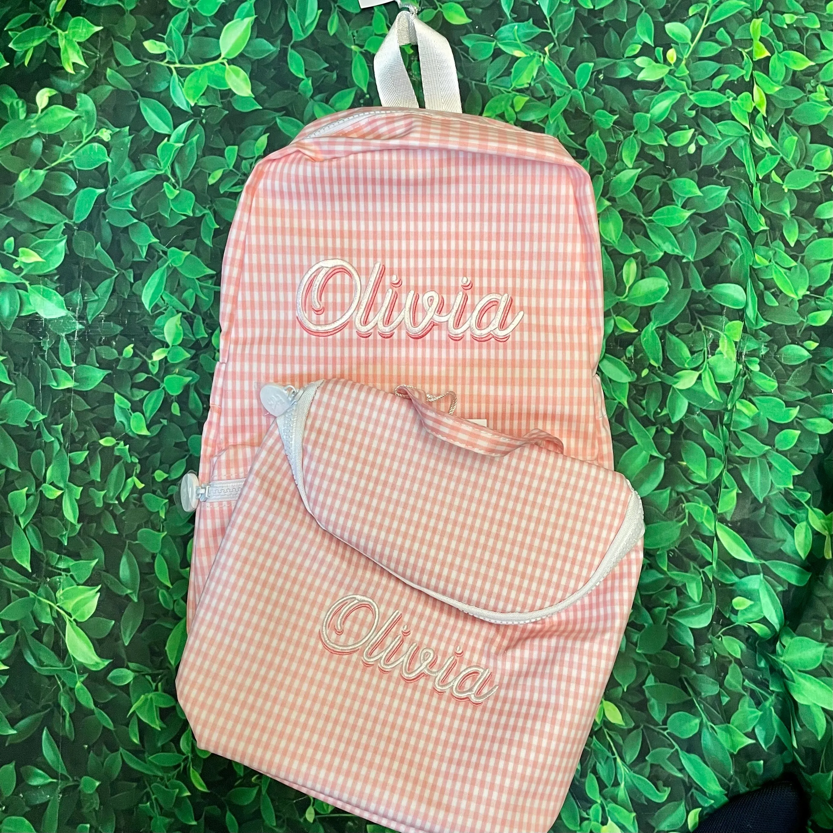 Coated Canvas Gingham Backpack