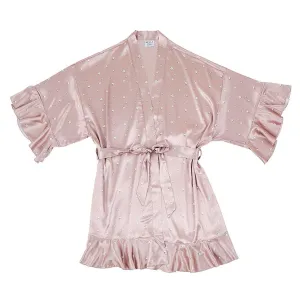 Cotton Blossom Satin Ruffled Robe