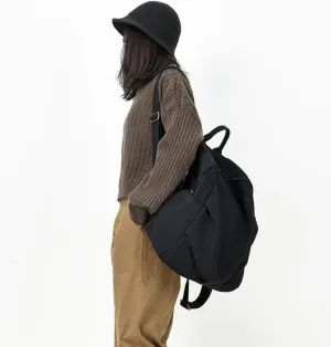 Cotton Linen Casual Large Backpack Women Travel Bag Shoulder Bag