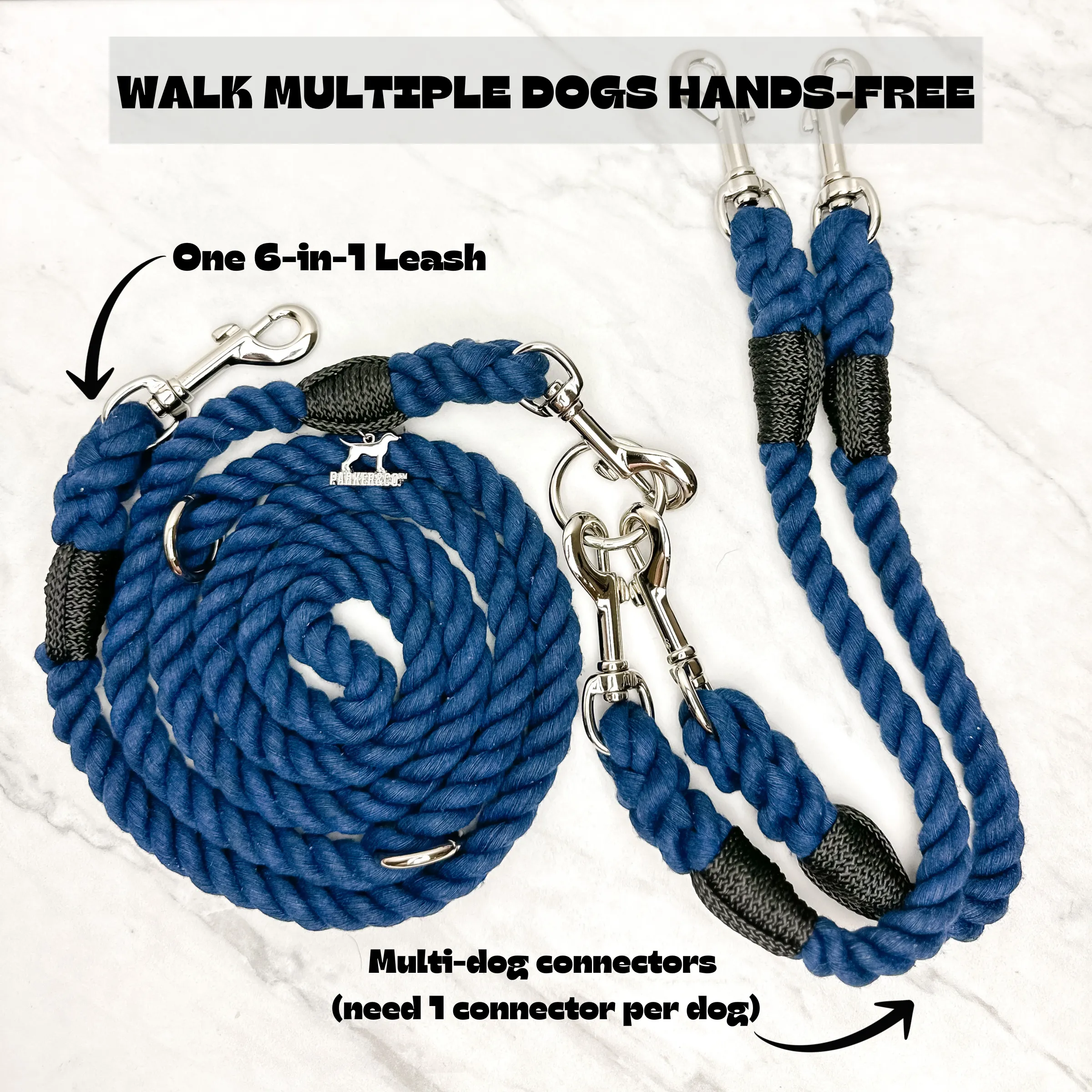 Cotton Rope Multi-Dog Leash Connector