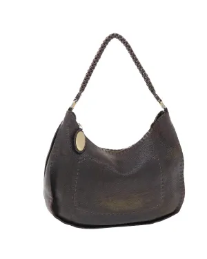 Dark Brown Leather Shoulder Bag 2way