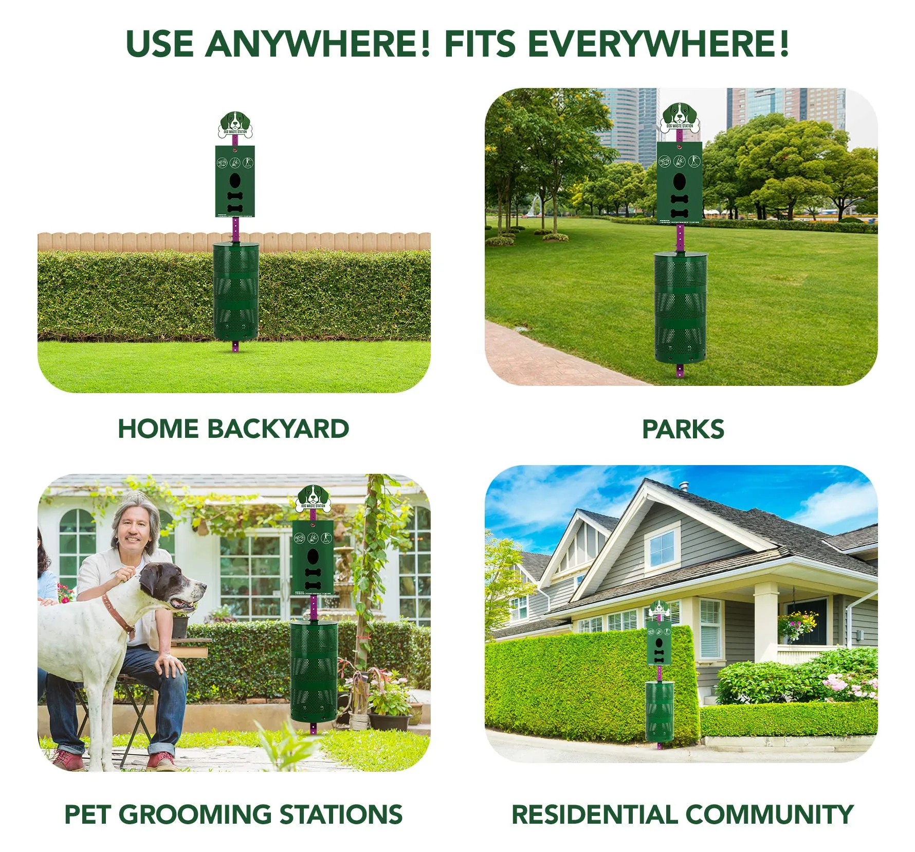 Dog Waste Station Outdoor Pet Waste Station With Pet Waste Bag Dispenser Dog Shaped Sign