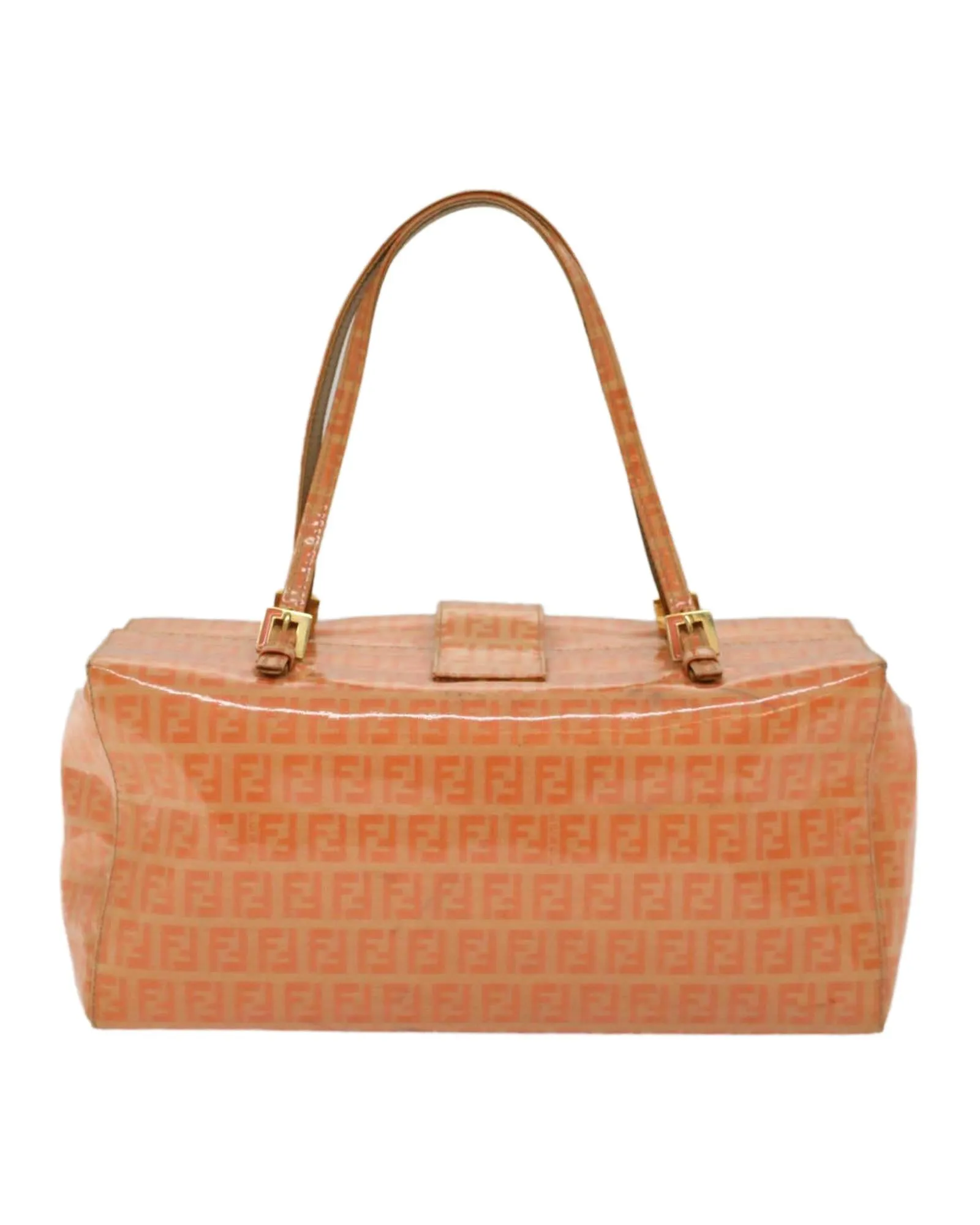 Enamel Orange Canvas Hand Bag by Fendi