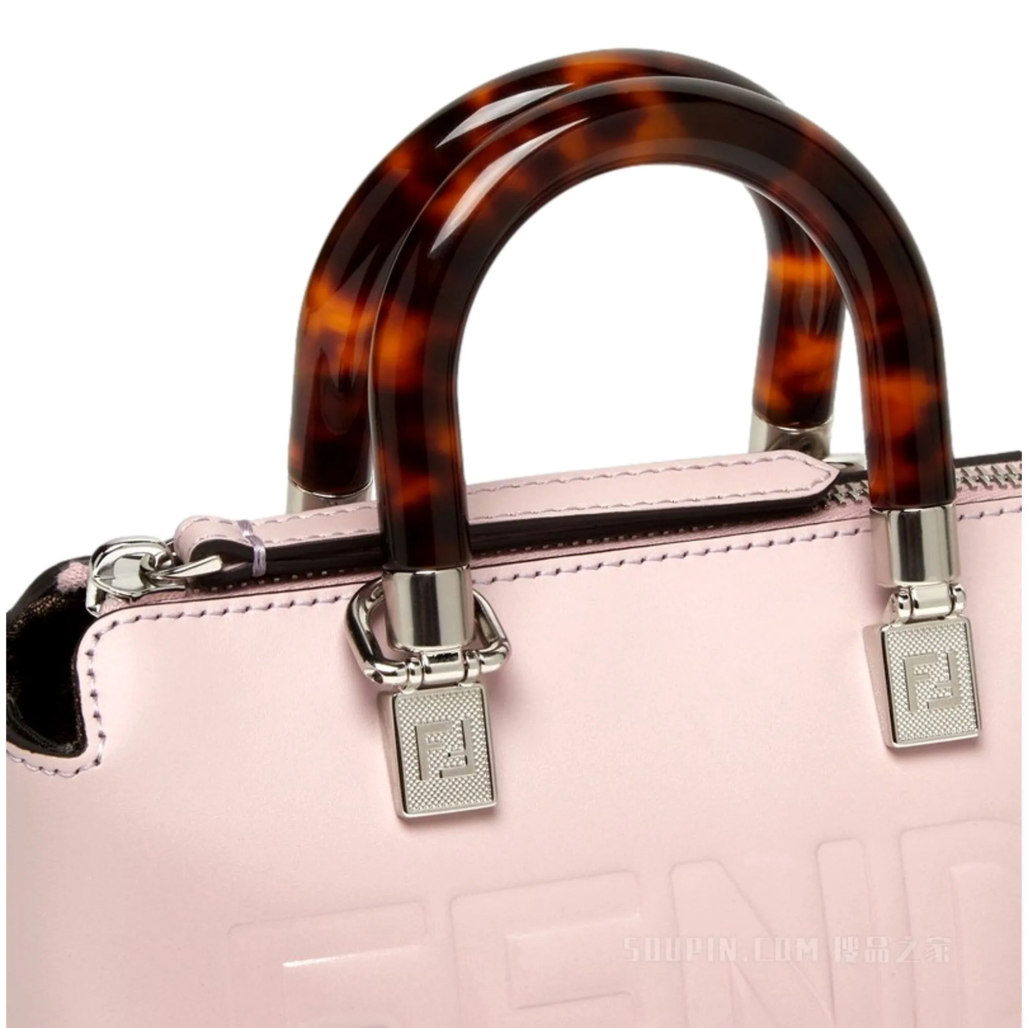 Fendi By The Way Mini Bag Boston Small Bag in Light Pink Patent Leather