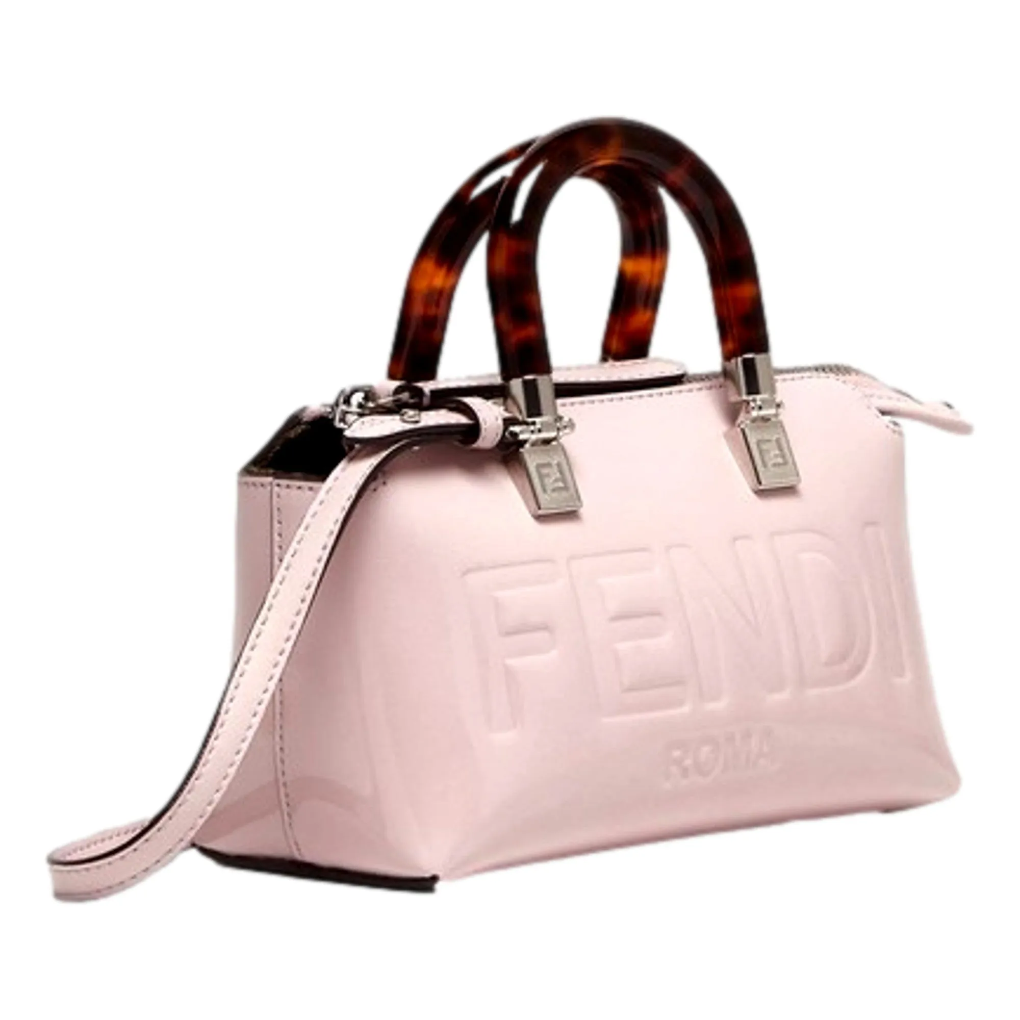 Fendi By The Way Mini Bag Boston Small Bag in Light Pink Patent Leather