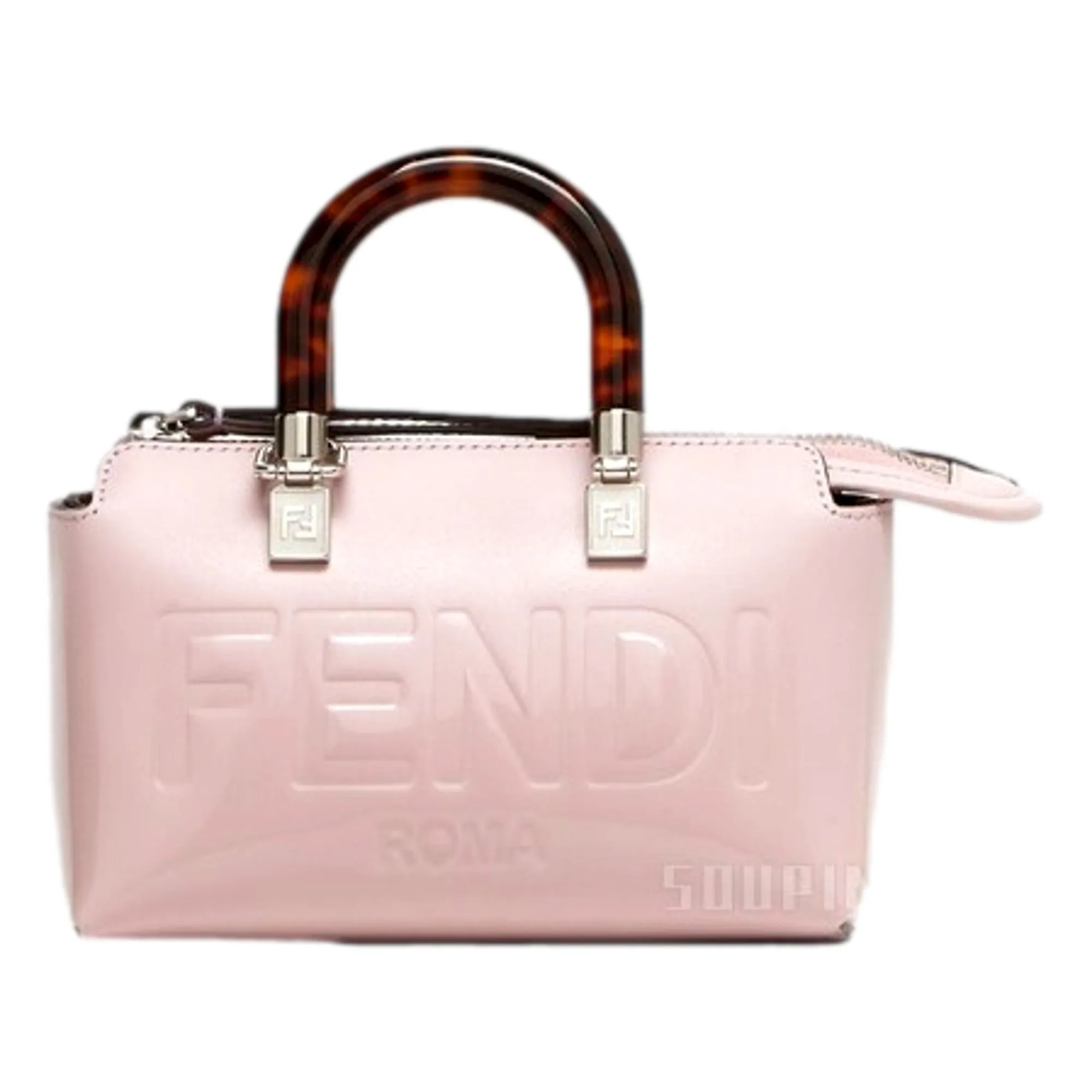 Fendi By The Way Mini Bag Boston Small Bag in Light Pink Patent Leather