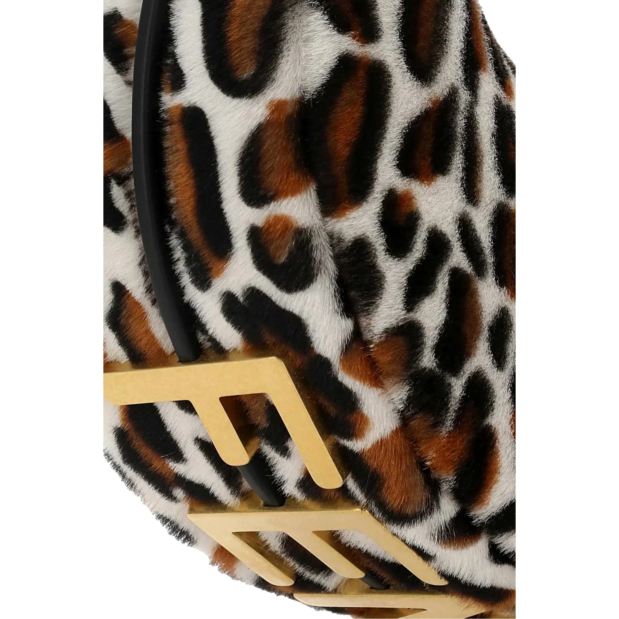 Fendi Fendigraphy Lamb Fur Animal Print Shoulder Bag