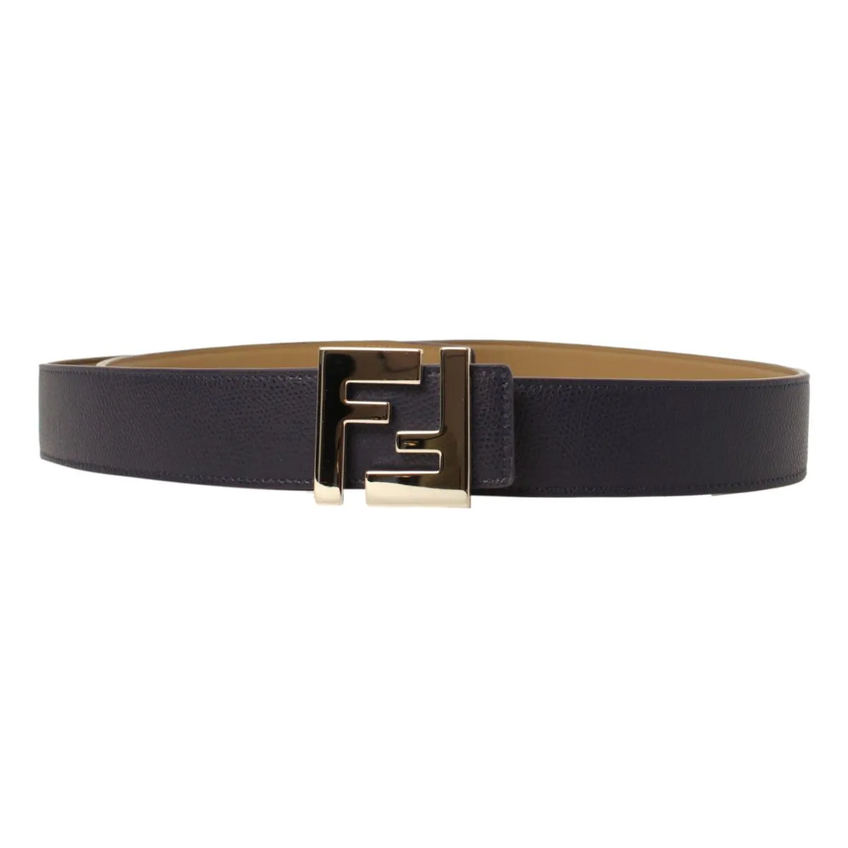 Fendi Reversible Brown Blue Leather FF Belt Size 110/44 7C0424