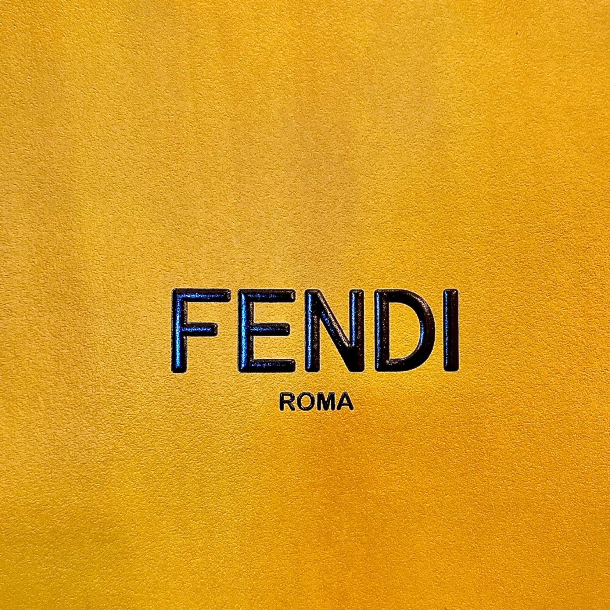 Fendi Roma Shopping Gift Bag Designer Logo Packaging Yellow Large Size