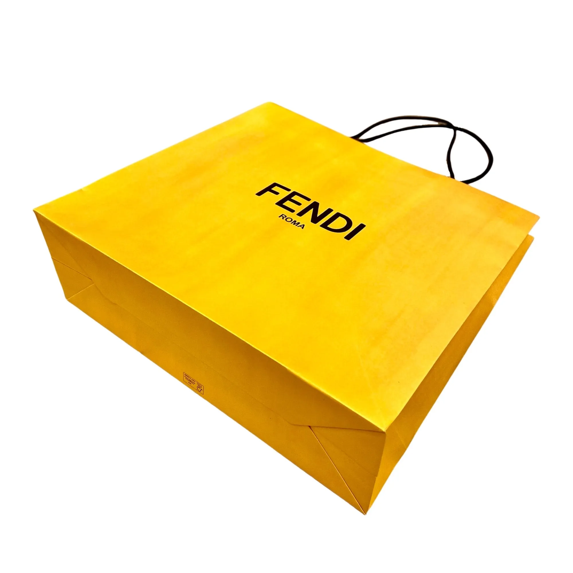 Fendi Roma Shopping Gift Bag Designer Logo Packaging Yellow Large Size