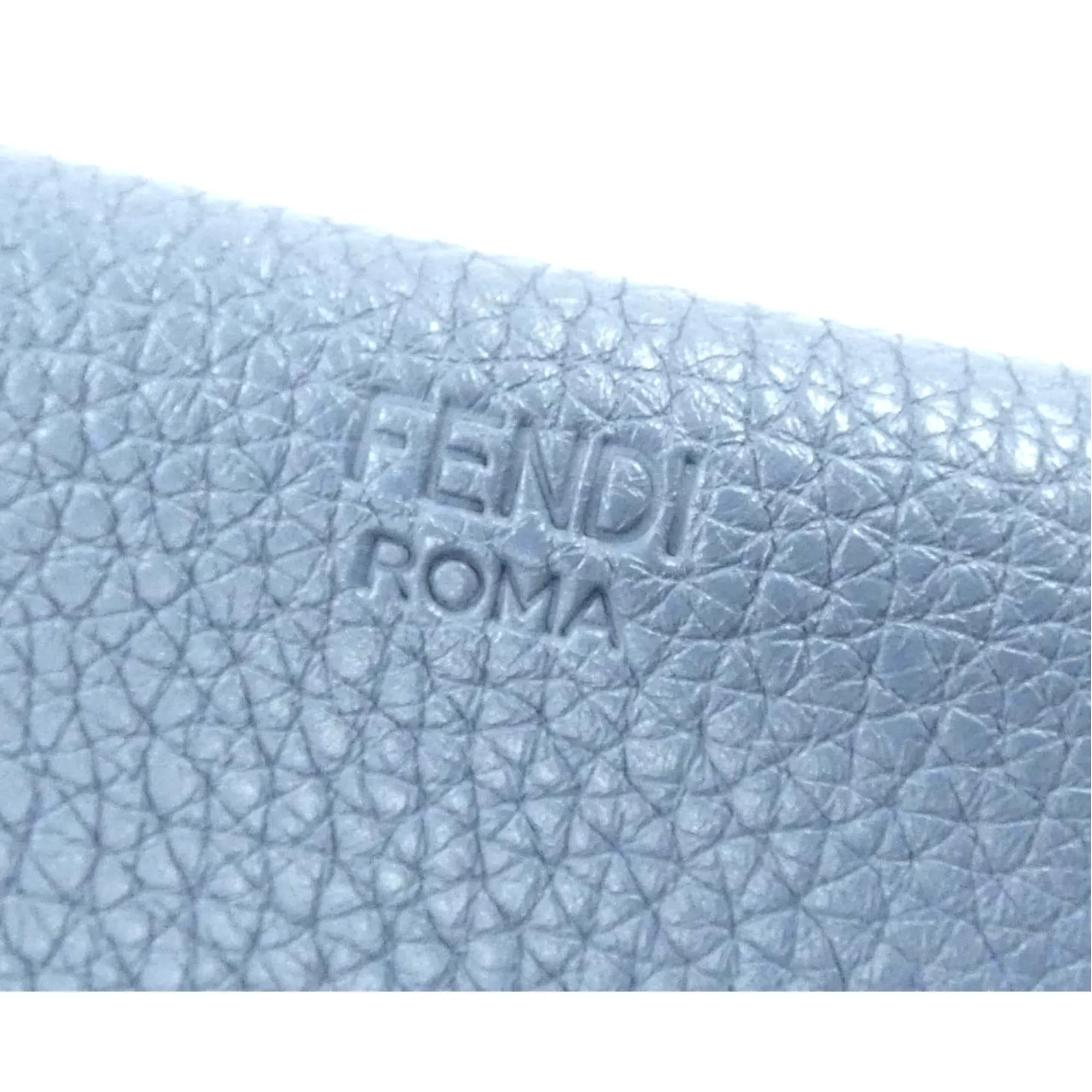 Fendi Selleria Leather Sky Blue Micro Trifold Wallet