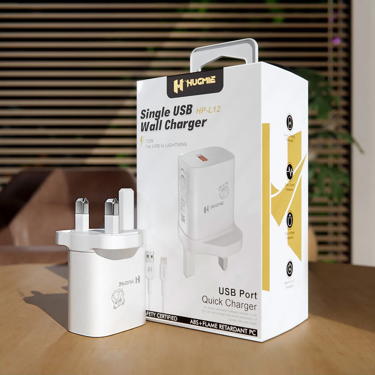 Hugmie® HP-L12 USB Wall Charger with 1M Lightning Cable