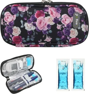 Insulin bag with ishotermal effect (2 ice pack Purple and Pink)