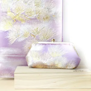 Kimono Pine Tree Clutch in Purple Lilac | Upcycled from vintage Japanese Obi