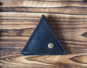 Leather Triangle Coin Purse #Black