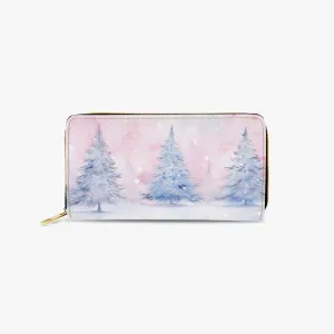 Long Type Zipper Purse, Christmas, Trees, awd-552