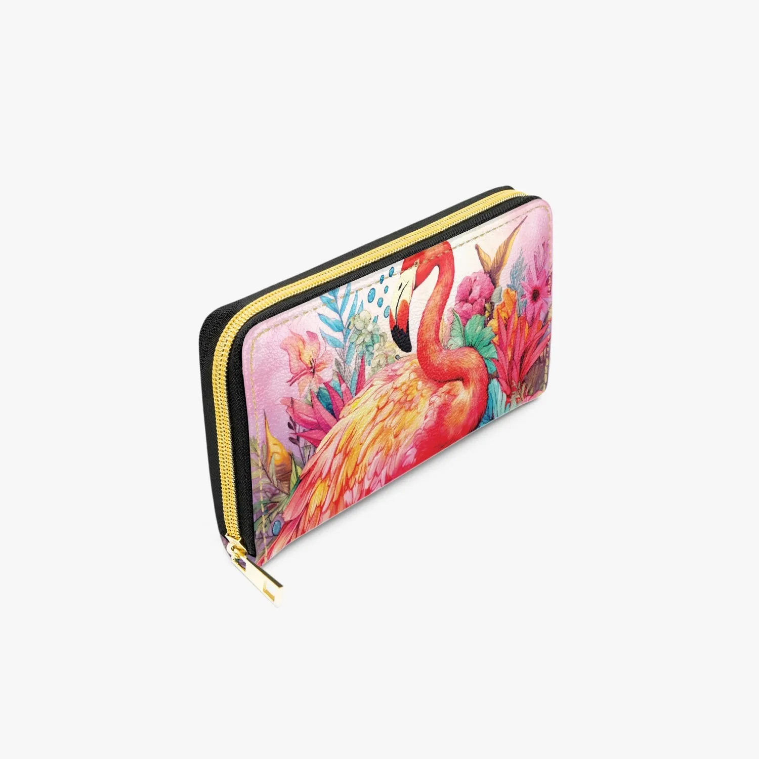 Long Type Zipper Purse - Flamingo