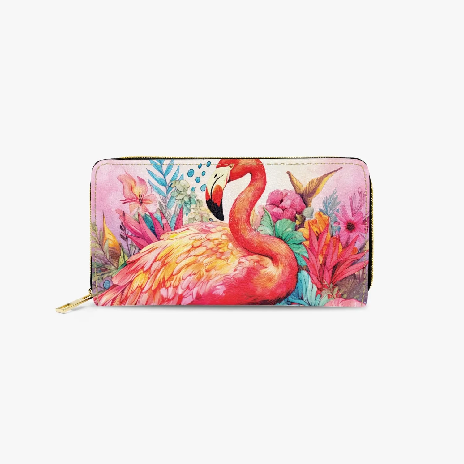 Long Type Zipper Purse - Flamingo