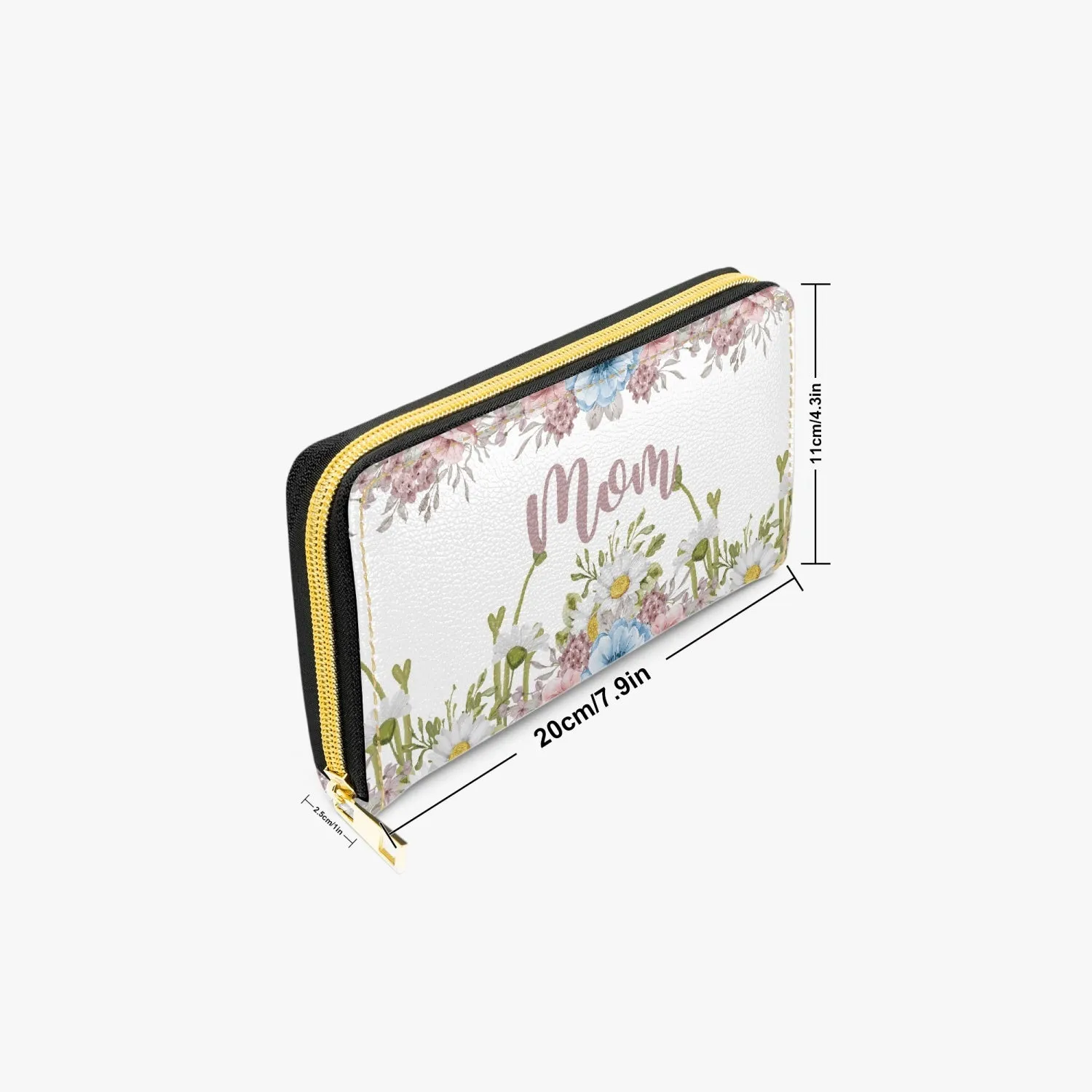 Long Type Zipper Purse, Floral, Mum