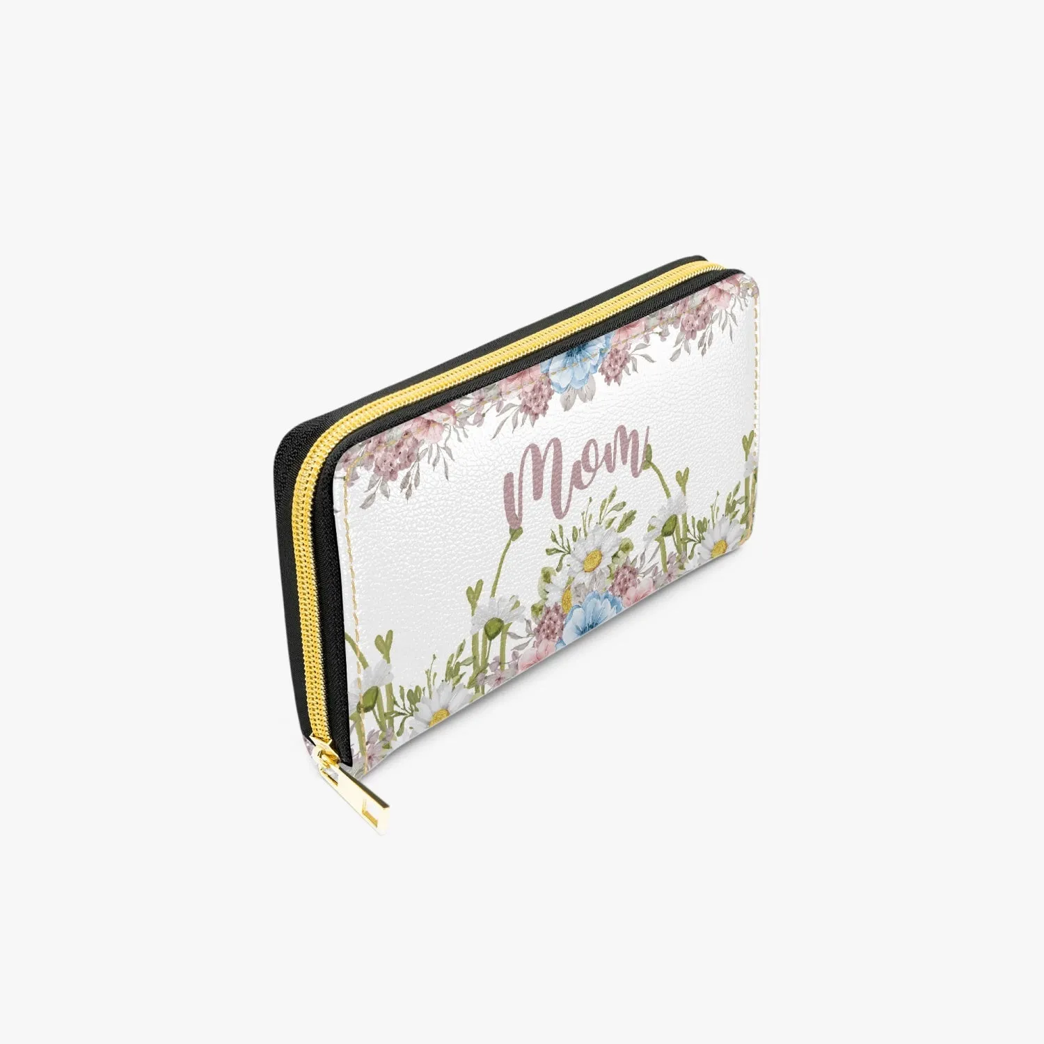 Long Type Zipper Purse, Floral, Mum