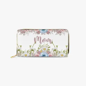 Long Type Zipper Purse, Floral, Mum