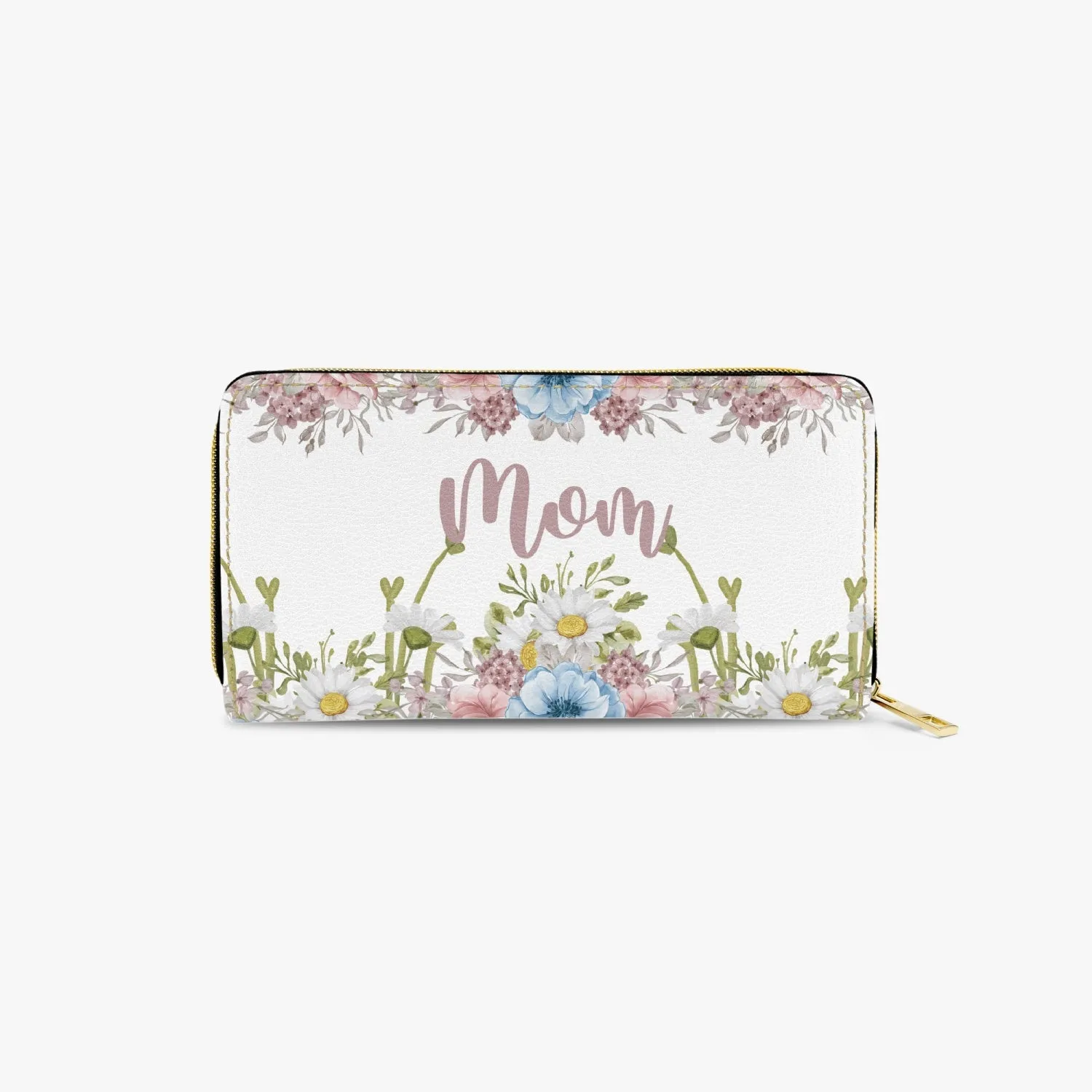 Long Type Zipper Purse, Floral, Mum