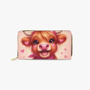 Long Type Zipper Purse, Highland Cow, awd-616