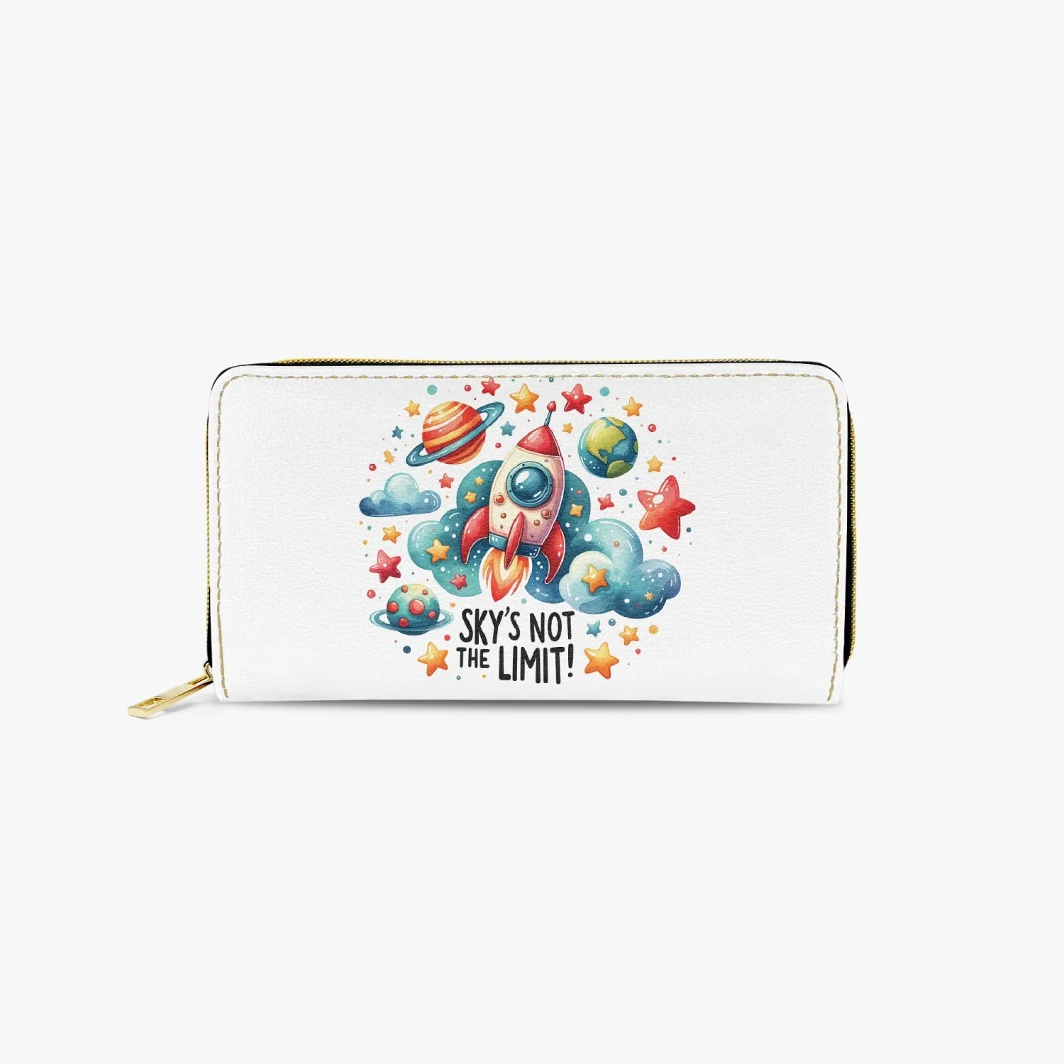 Long Type Zipper Purse - Rocket, Sky is not the Limit