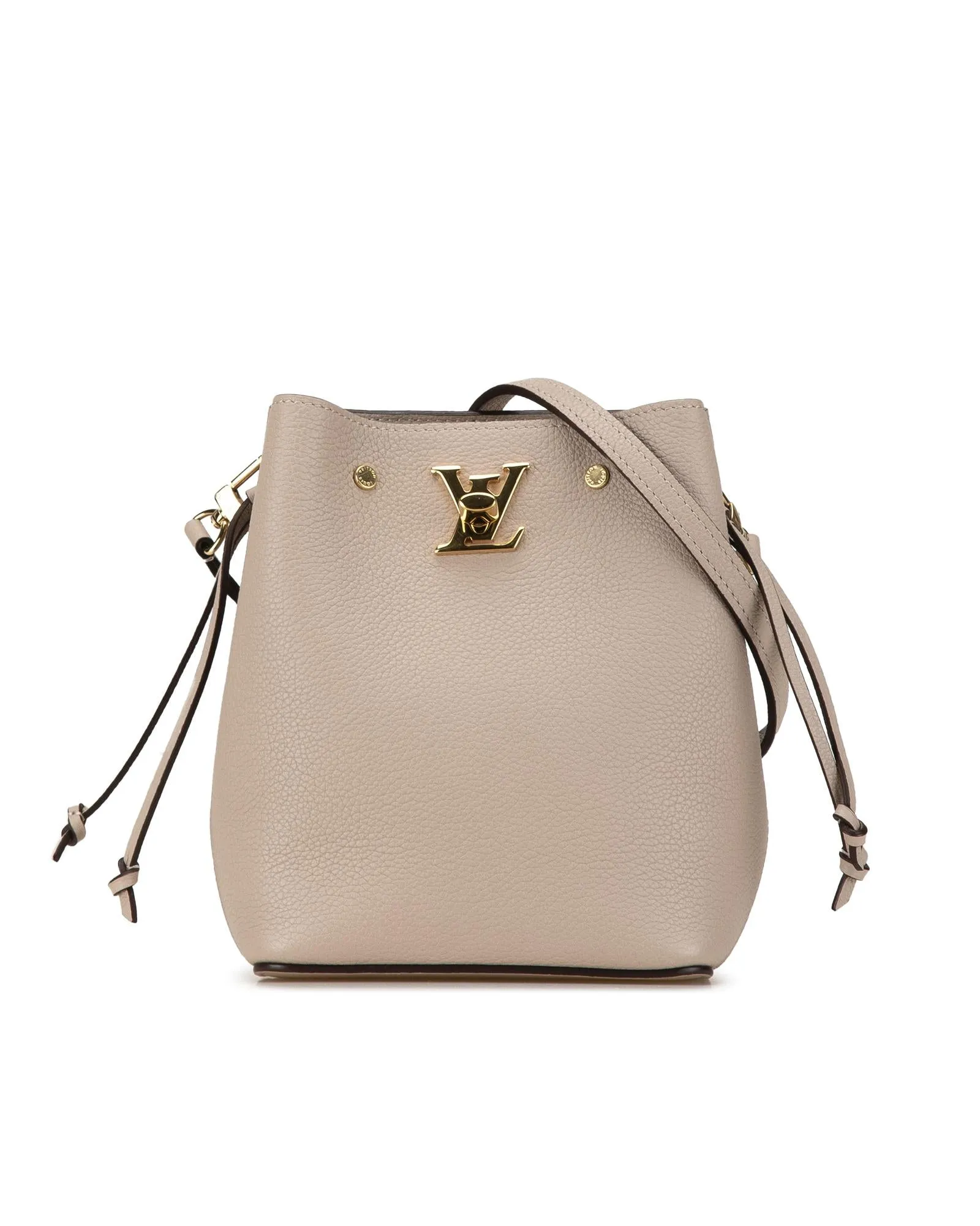 Louis Vuitton Dauphine MM Taurillon Leather Bucket Bag Beige HZ110BOJ9SKE8L4F